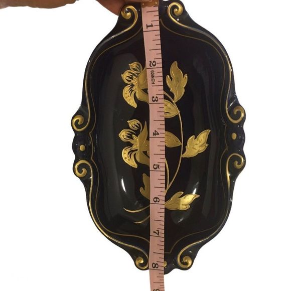 Vintage Ilmenau Echt Kobalt West German gilded indigo blue gold platter 1930s​ - Picture 3 of 13